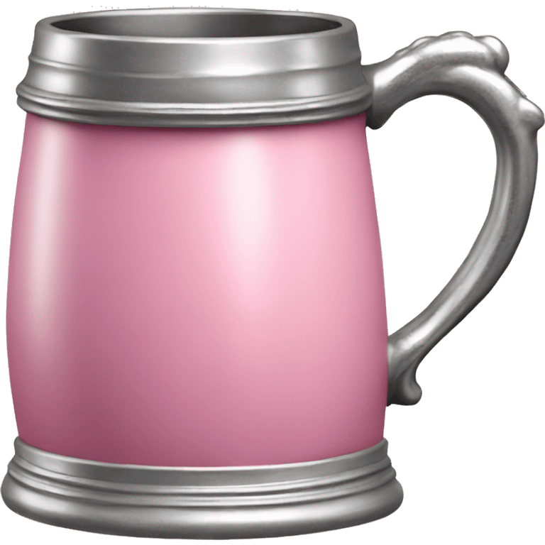 Realistic isolated pink ceramic and metallic silver oktoberfest beer stein. emoji