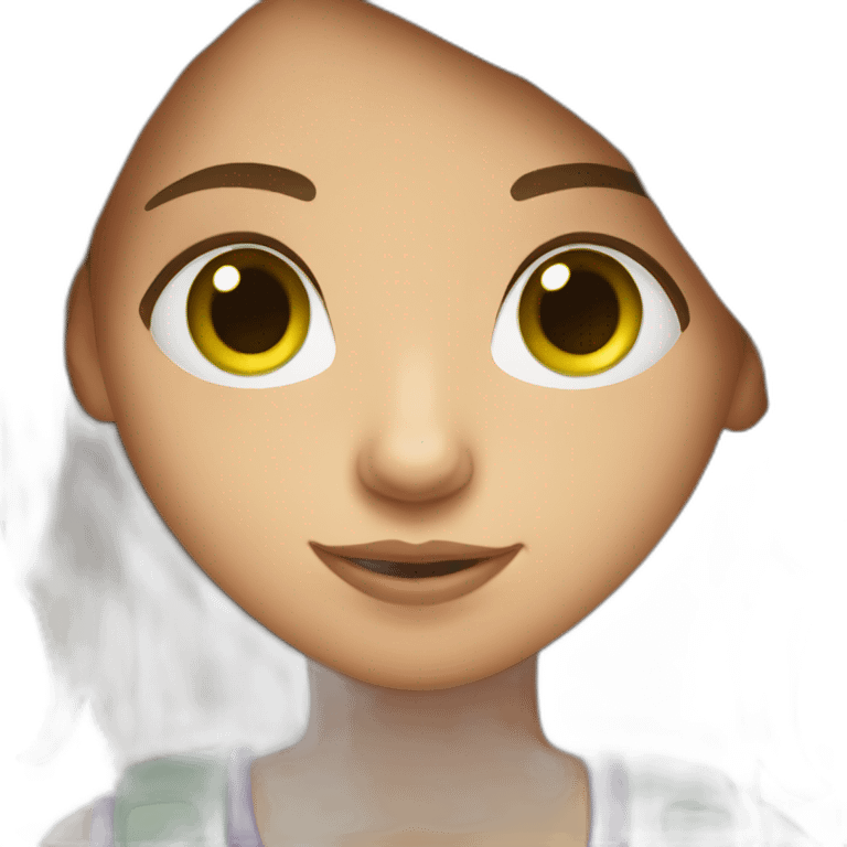 girl-with-brown-hair-green-eyes-with-phone-laptop emoji