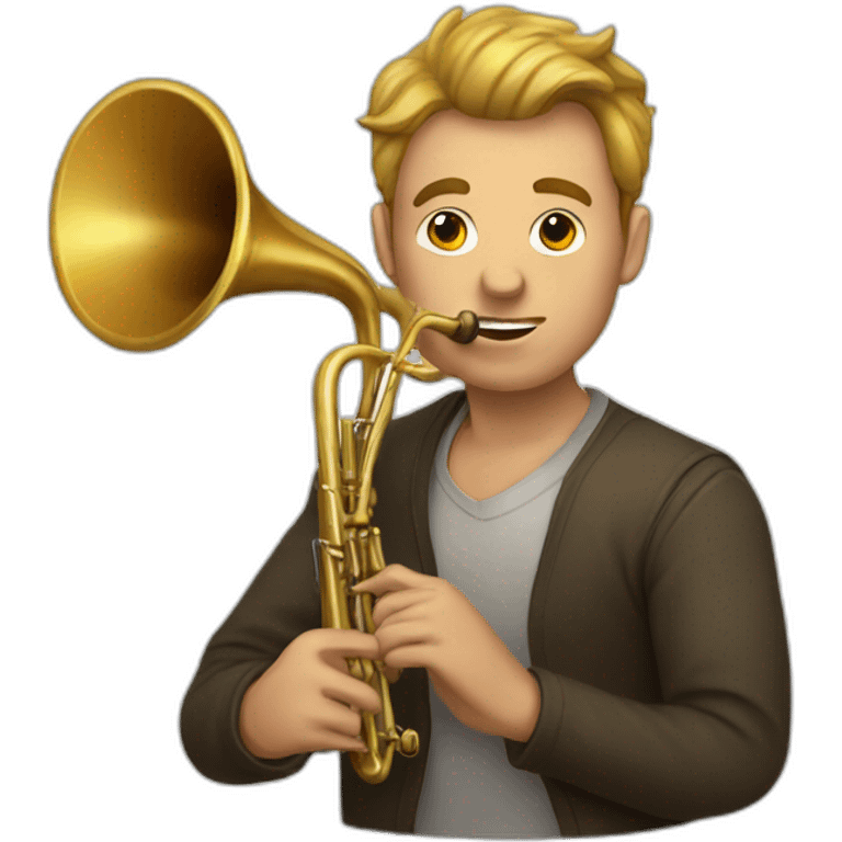 man with a horn emoji