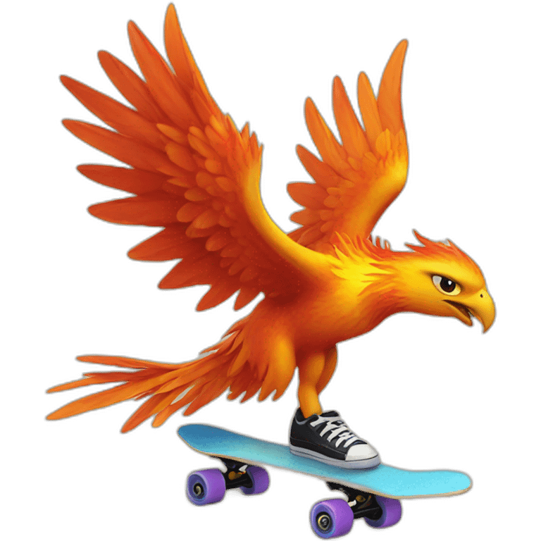 Phoenix on a skate emoji