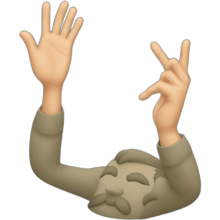 Stalin covers his face with his hand emoji