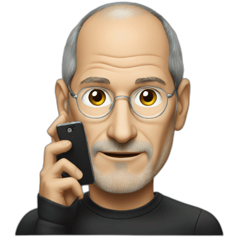 steve jobs using an smartphone emoji