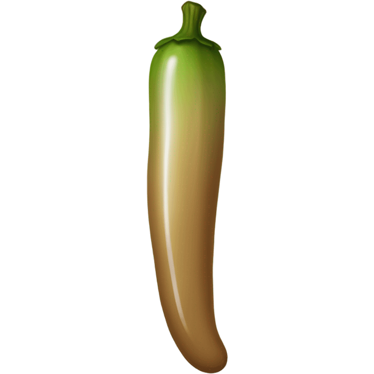 Light-brown ombre skinny long pickle with white paint dripping emoji