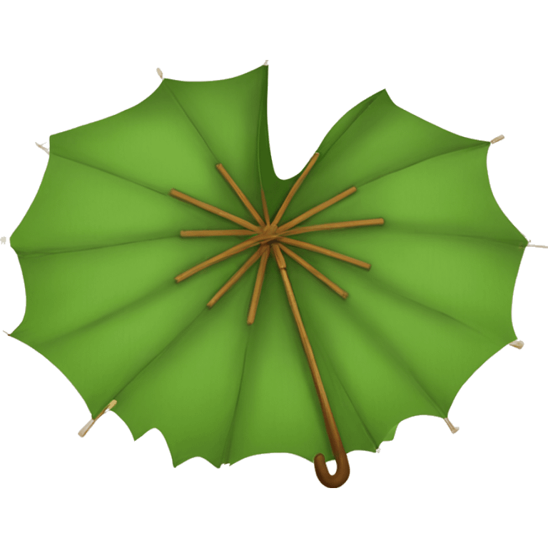 Wooden leaf umbrella emoji