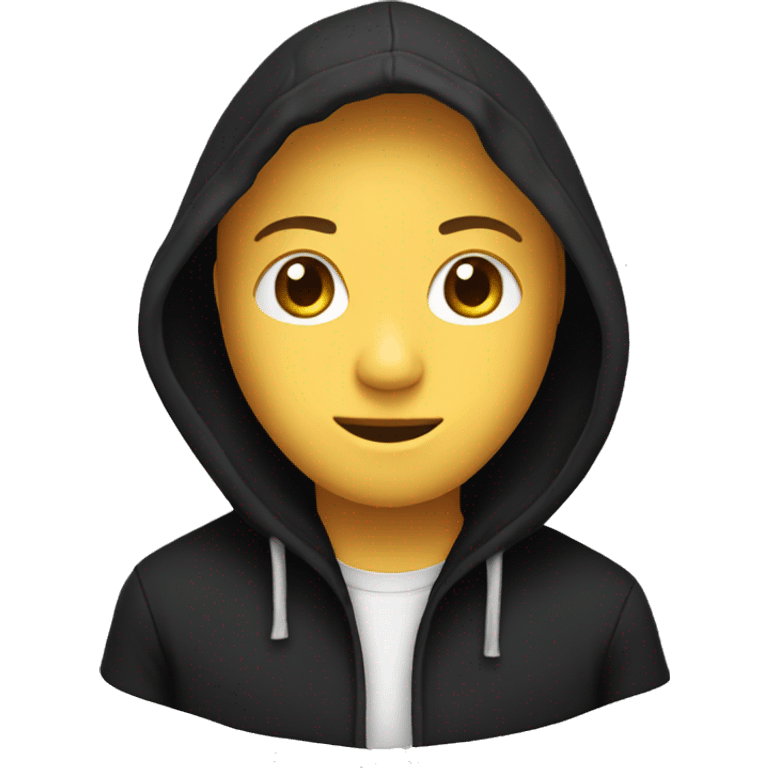 folded black hoodie emoji