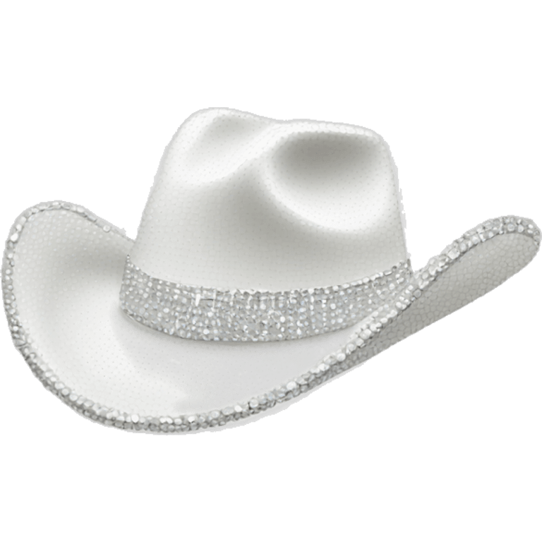 White cowboy hat covered in diamonds emoji