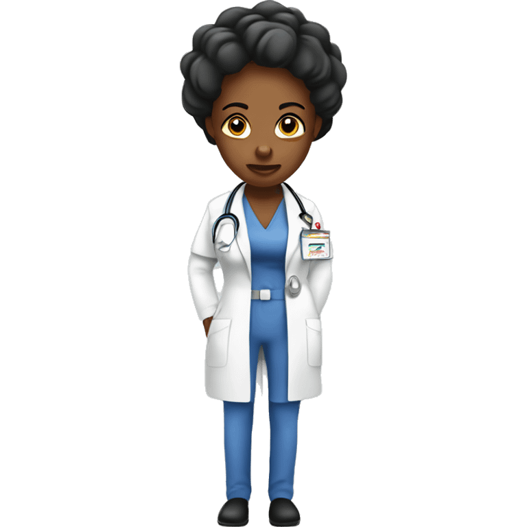 Tired desperate bored black woman nurse emoji