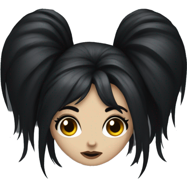 goth girl with long black hair emoji