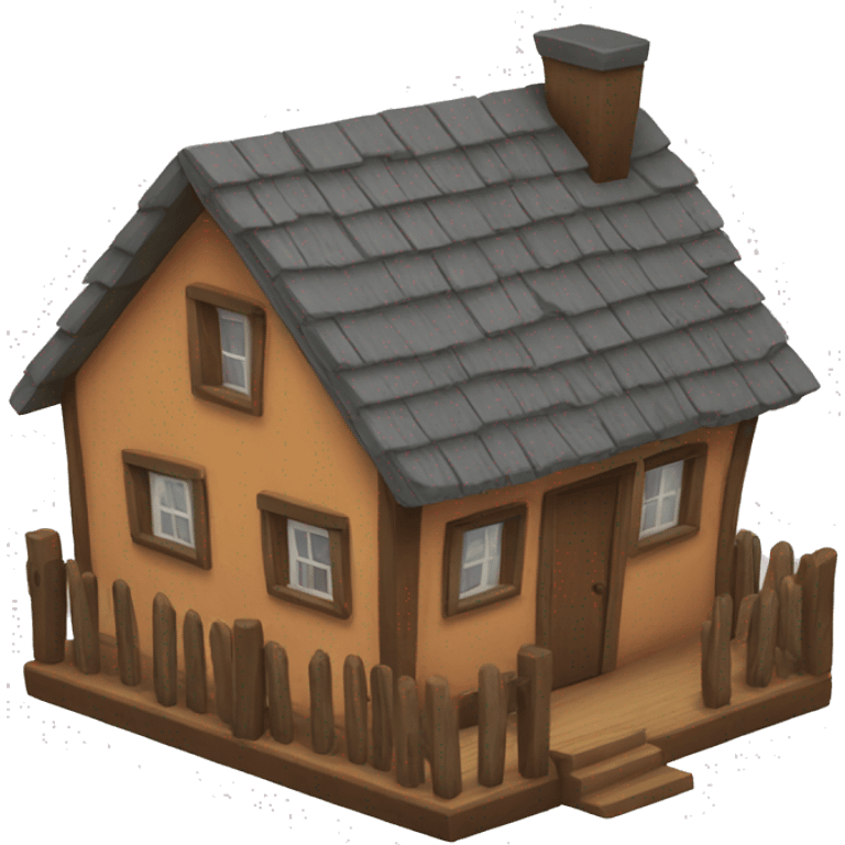 little wooden house emoji