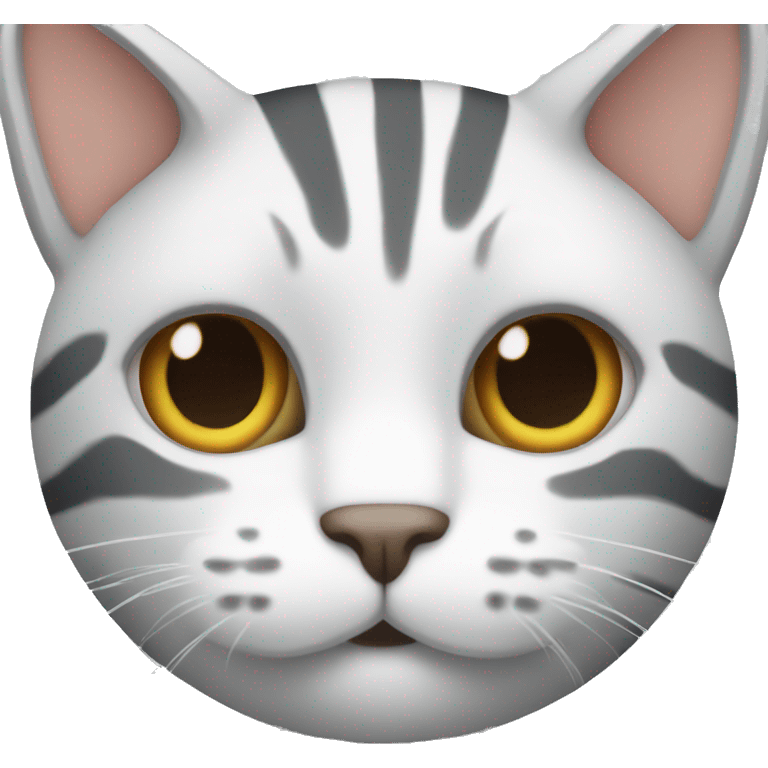 Cat with white mouth and nose and stripes emoji