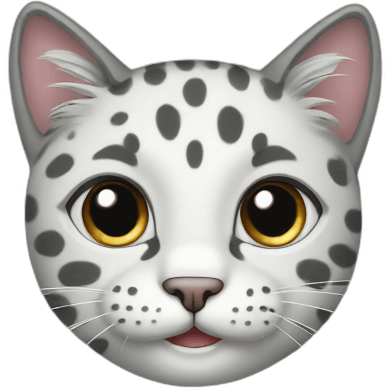 smile-white and gray spotted-cat emoji