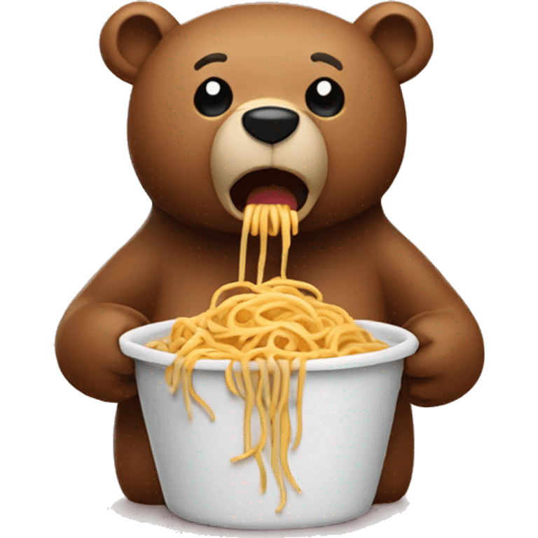 bear eating spaghetti emoji