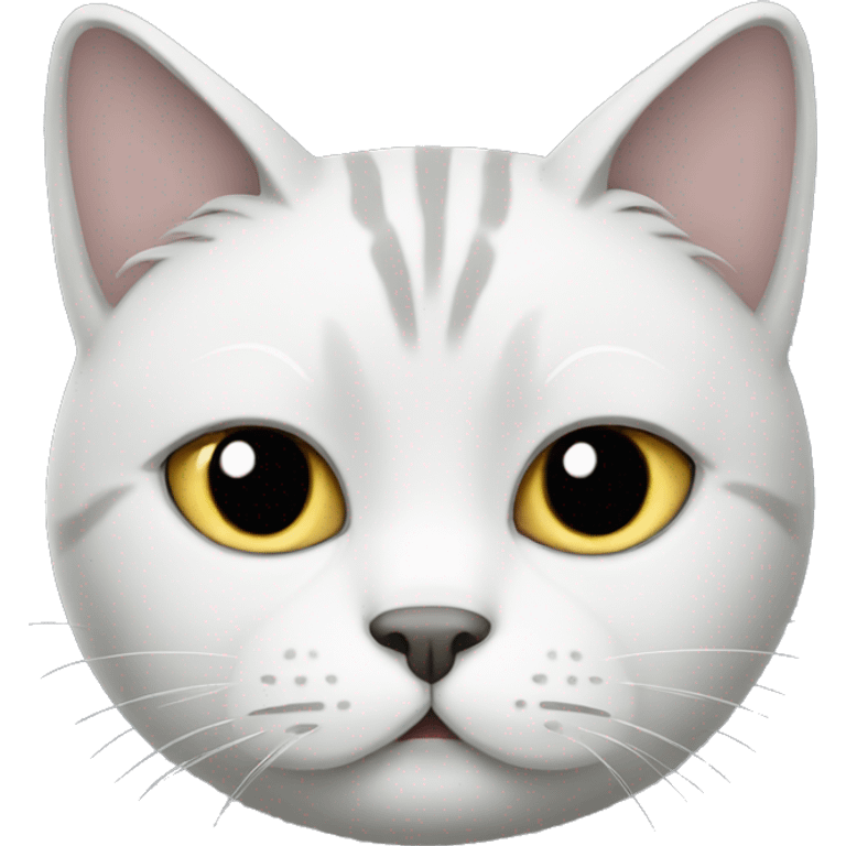 fat grey white cat emoji