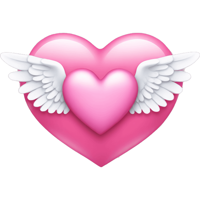 Pink heart with angel wings emoji