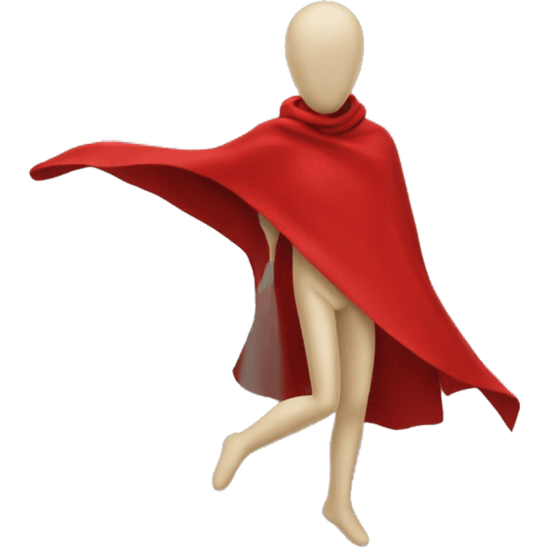 faceless beige mannequin flying red cape emoji