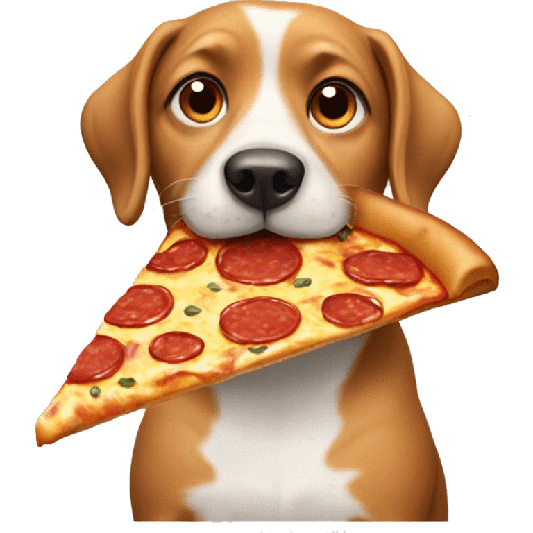 Dog eating pizza emoji