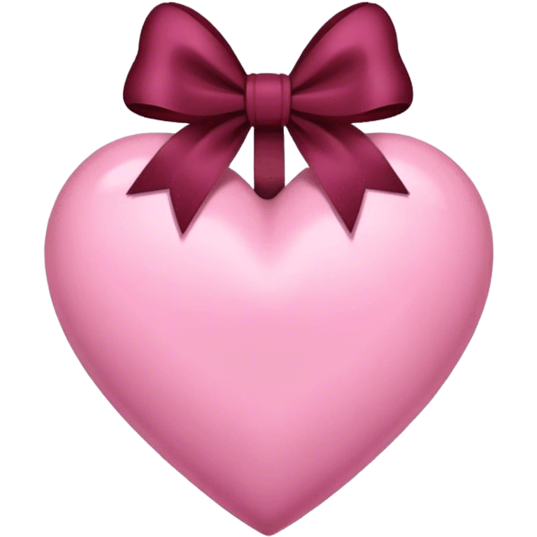 Pink heart with burgundy bow emoji