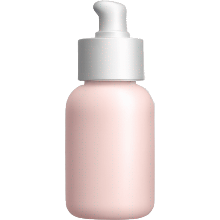 A delicate, baby pink skincare bottle with a smooth, rounded shape, exuding a soft and soothing vibe. The bottle has a creamy pastel pink finish, almost pearly, with minimalistic white or silver accents emoji