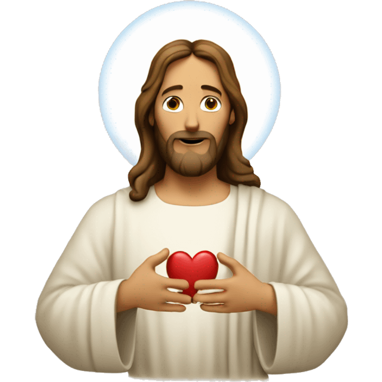 Jesus making heart with hands emoji