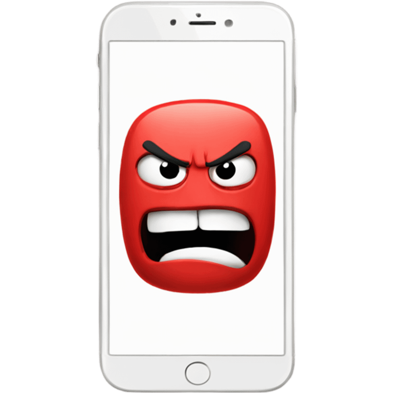 Red smartphone angry  emoji