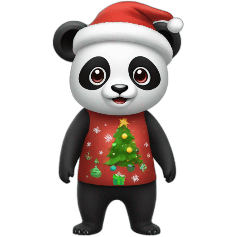 christmas panda in vr headset full body emoji