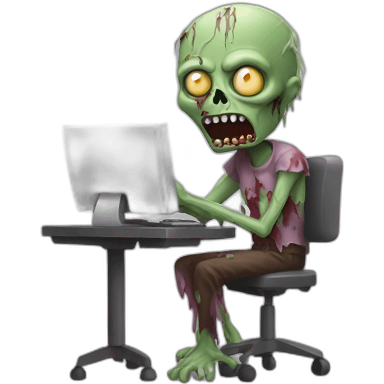 zombie with computer emoji