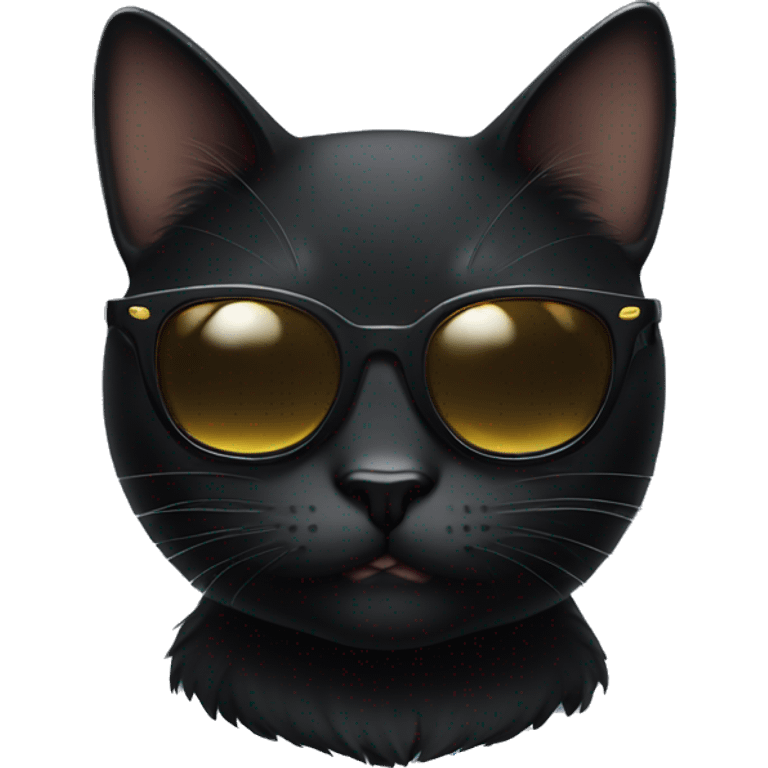 Black cat wearing sunglasses emoji