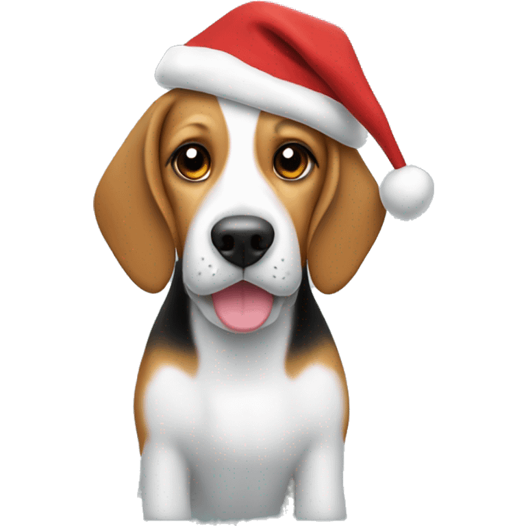 Beagle with a Santa hat on  emoji