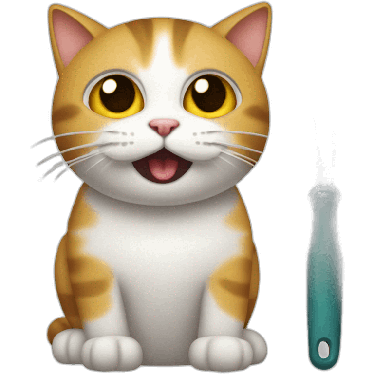 cat and a scraper tool emoji