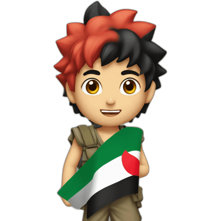 sangoku with a palestinian flag emoji