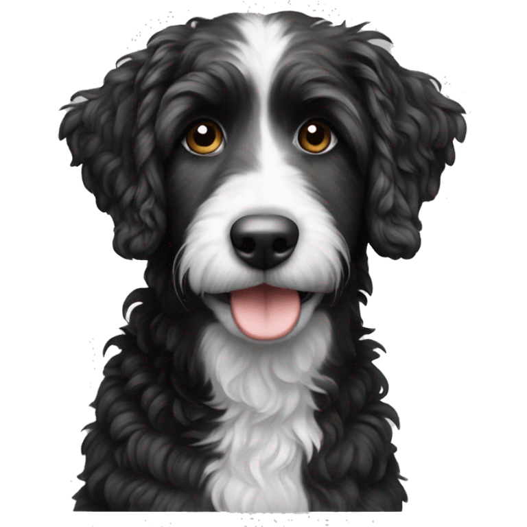 aussie doodle black and white  emoji