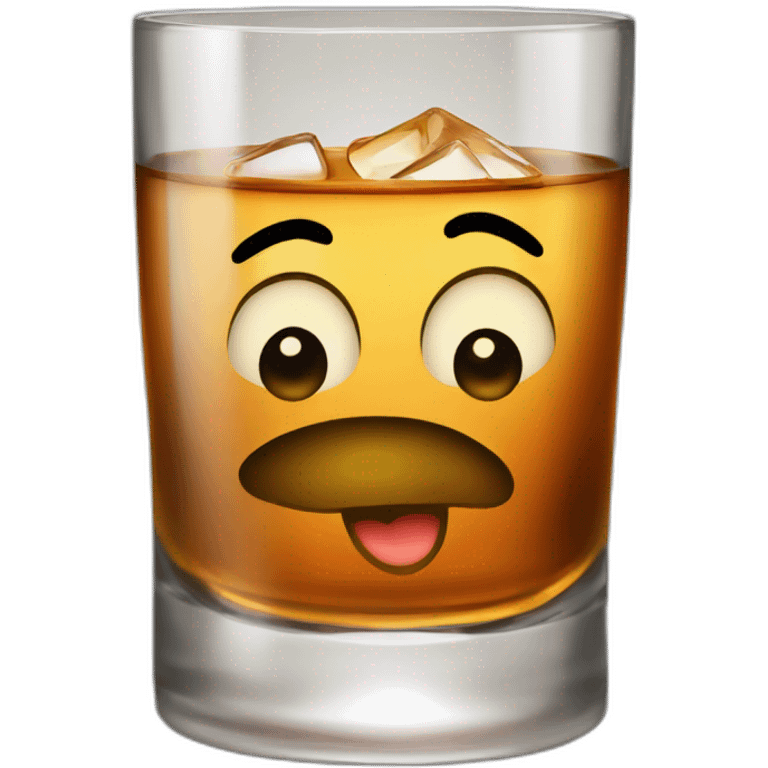 liquor in whiskey glass emoji