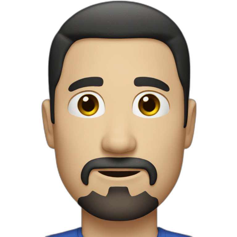 white man with short black hair and goatee emoji