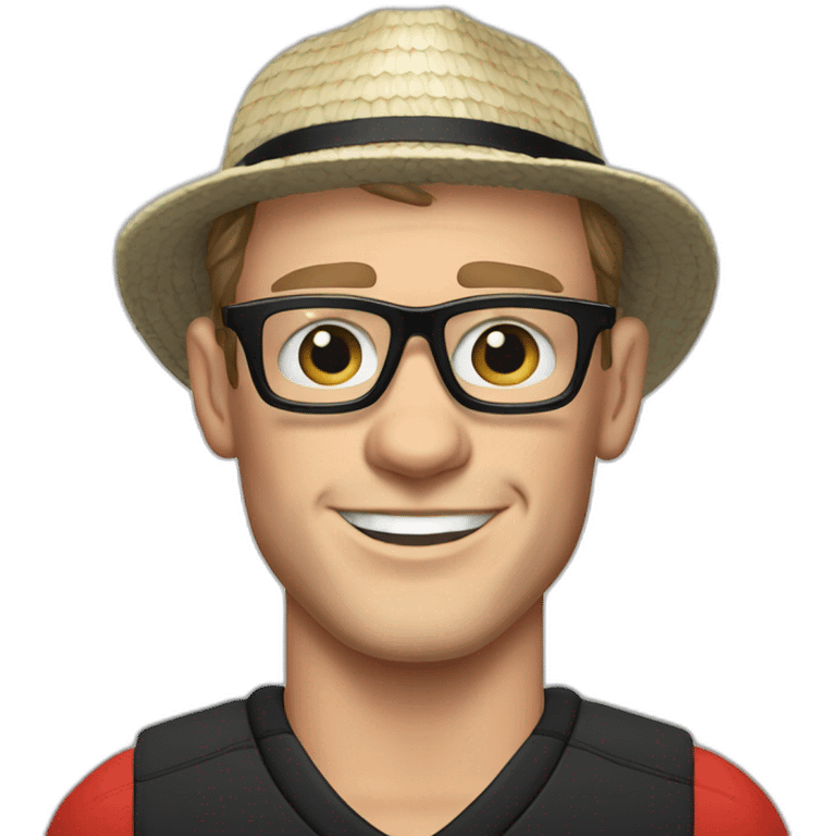 Jonathan Toews wearing glasses as beach bum emoji