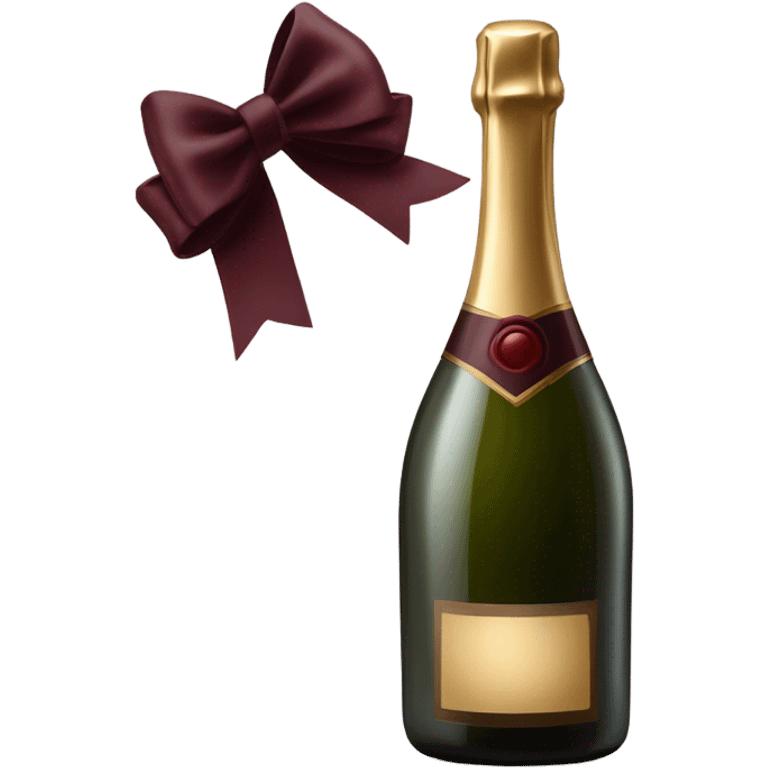 champagne with elegant burgundy bow emoji