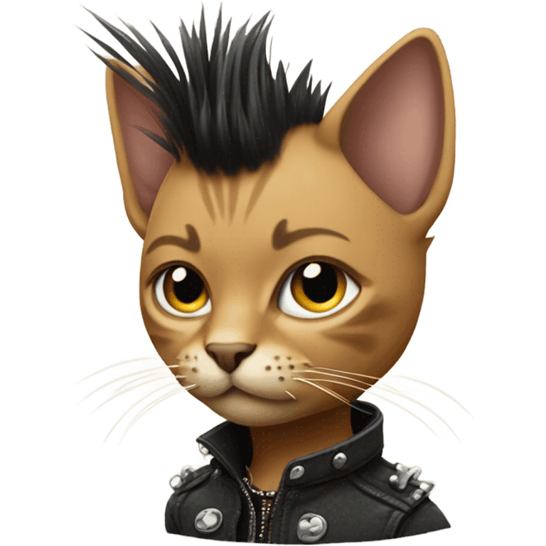 cat with moño punk emoji