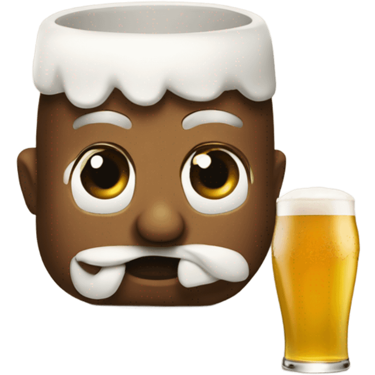 Bière avec un visage saoule  emoji