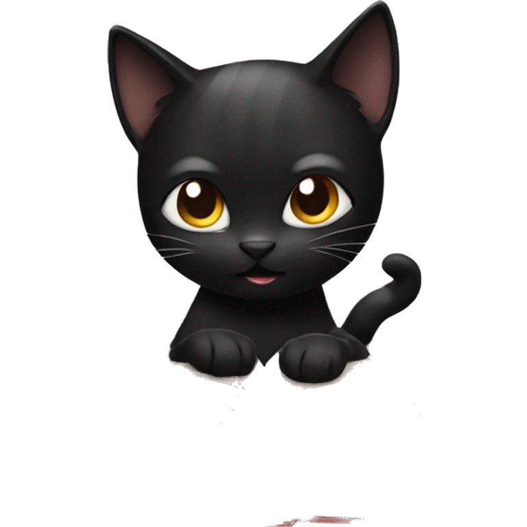 Black cat reasing a book emoji