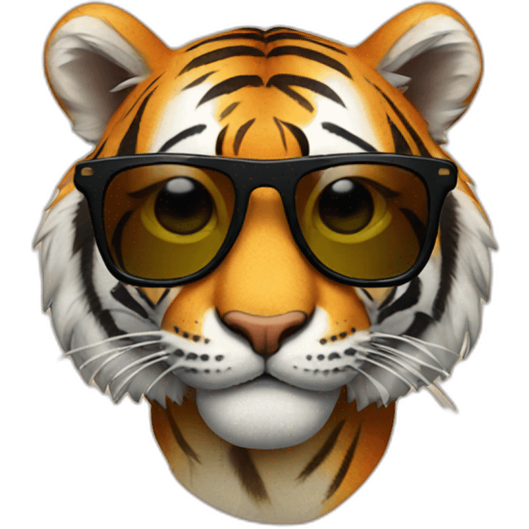 tiger wearing sunglass emoji