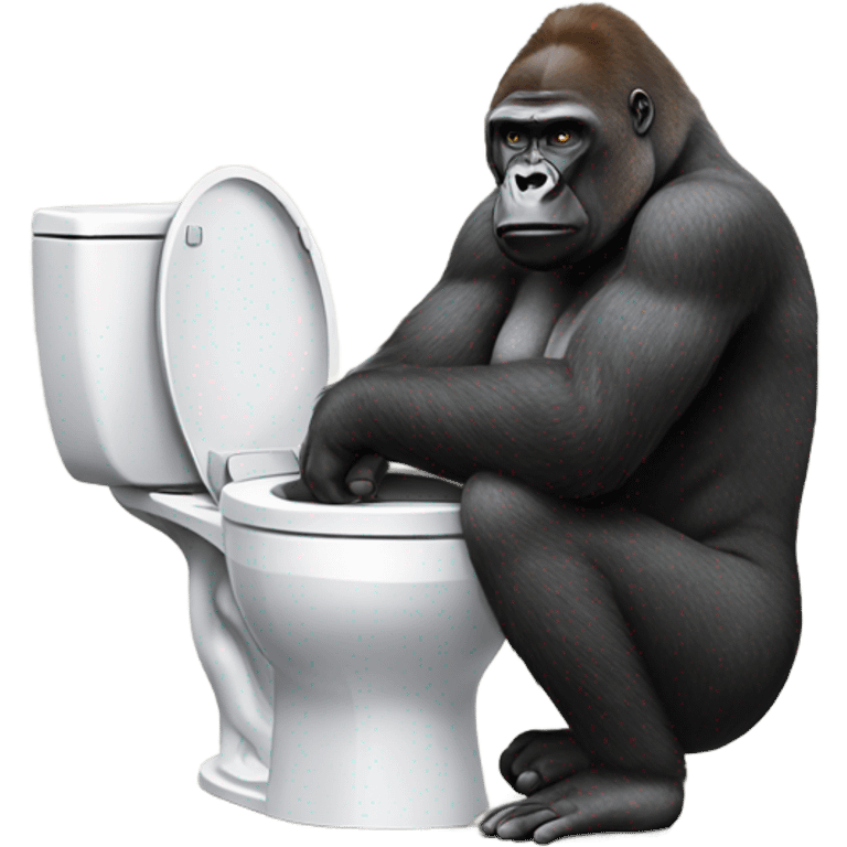 A gorilla on a toilet emoji