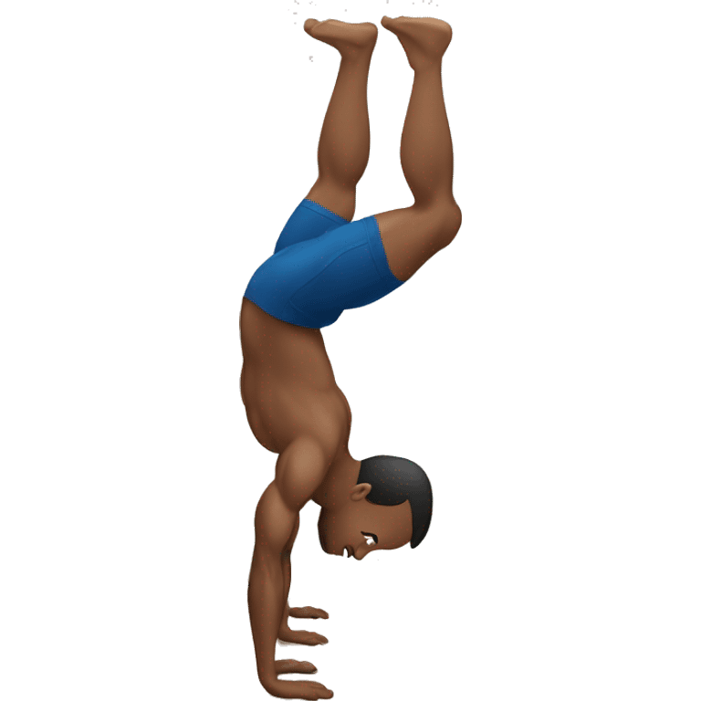 muscular athlete doing handstand emoji