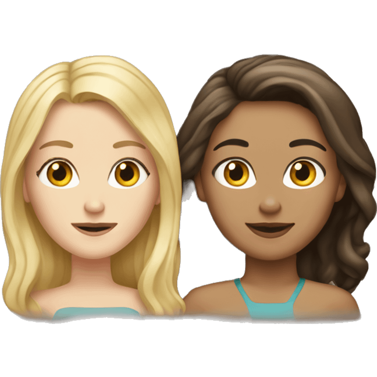 two white girls in discossion emoji