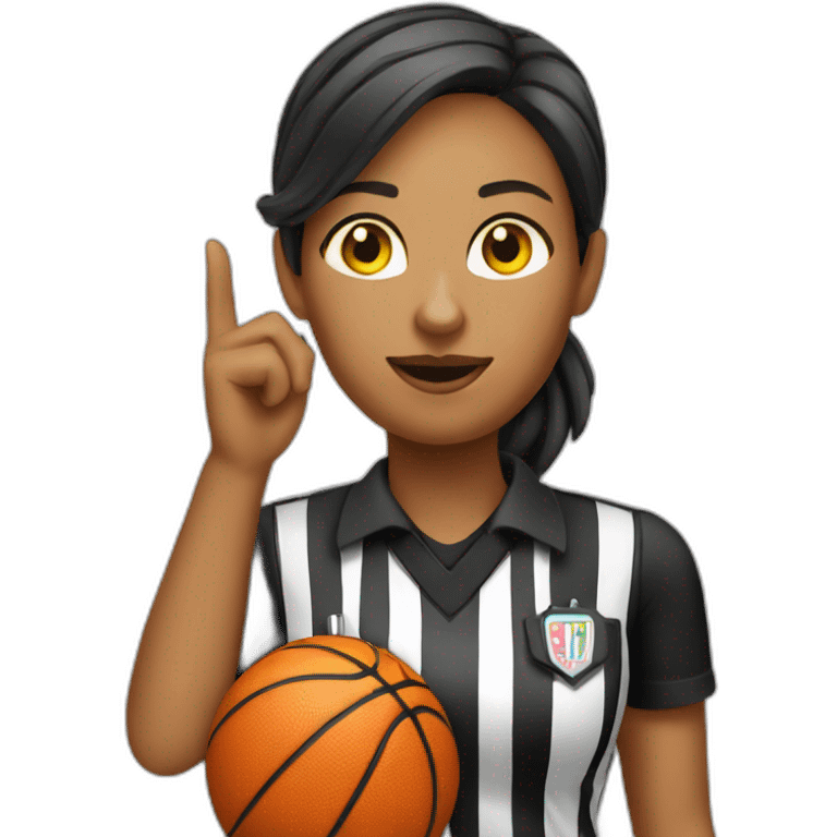 female basketball referee with whistle in hand emoji