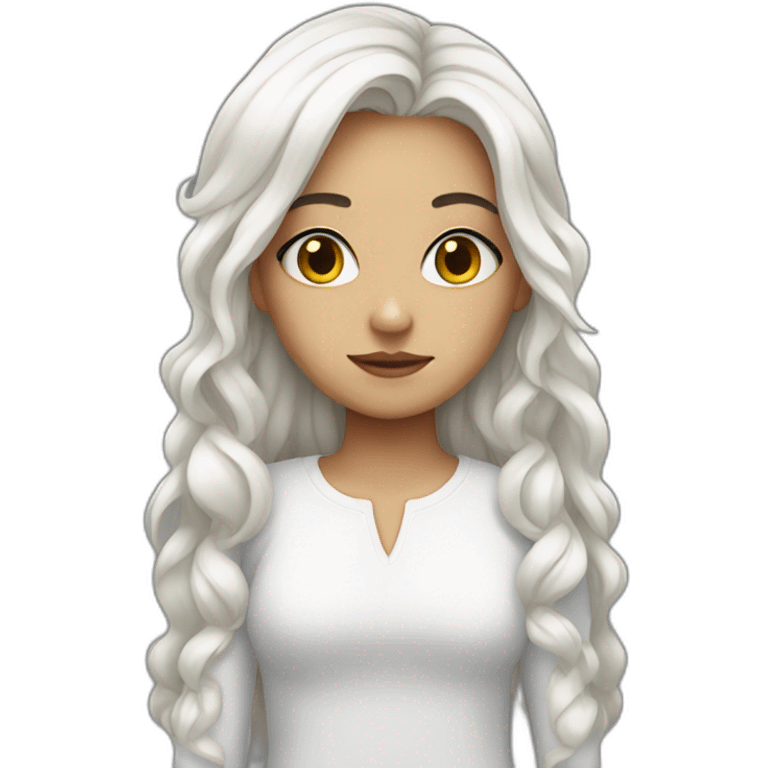 judgmental girl with white hair emoji