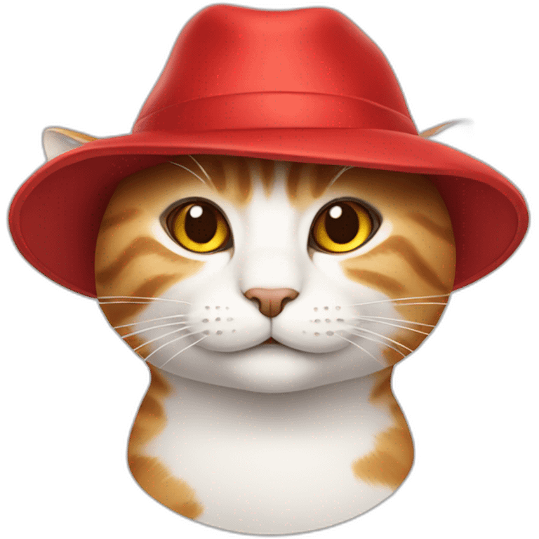 cat wearing a red hat emoji