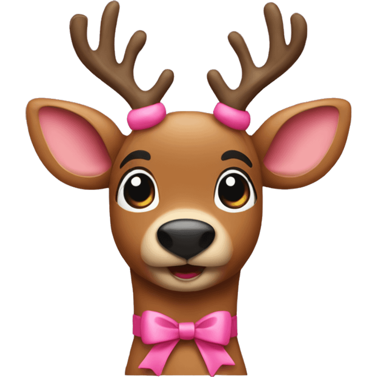 Rudolph with pink bow emoji