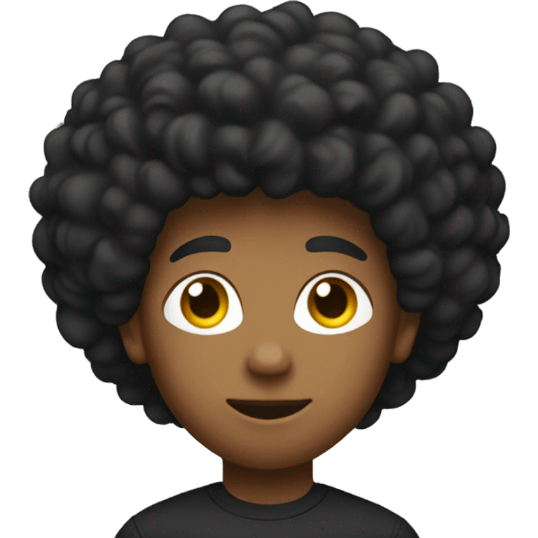 A boy with long afro in a black nike tech emoji