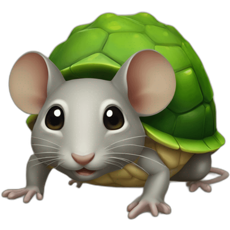 Souris sur tortue emoji