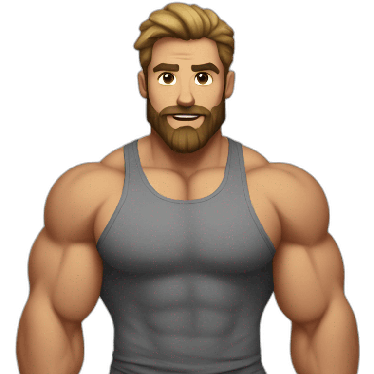 Bearded swole bro emoji