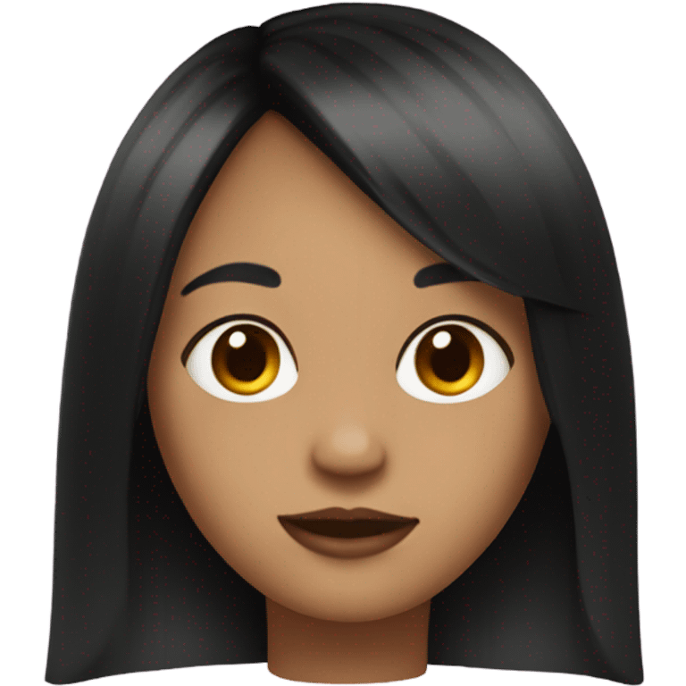 girl with black hair curtain bangs emoji